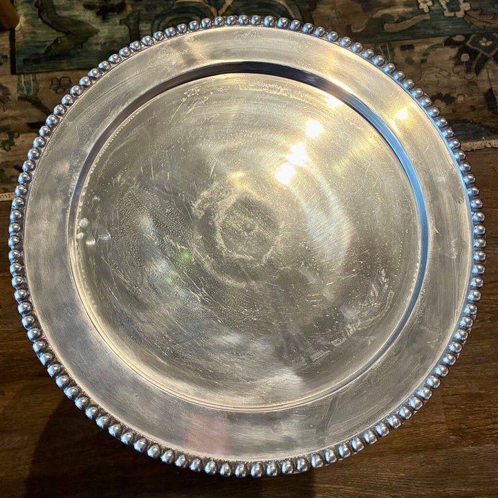 Round Pewter Accent Table