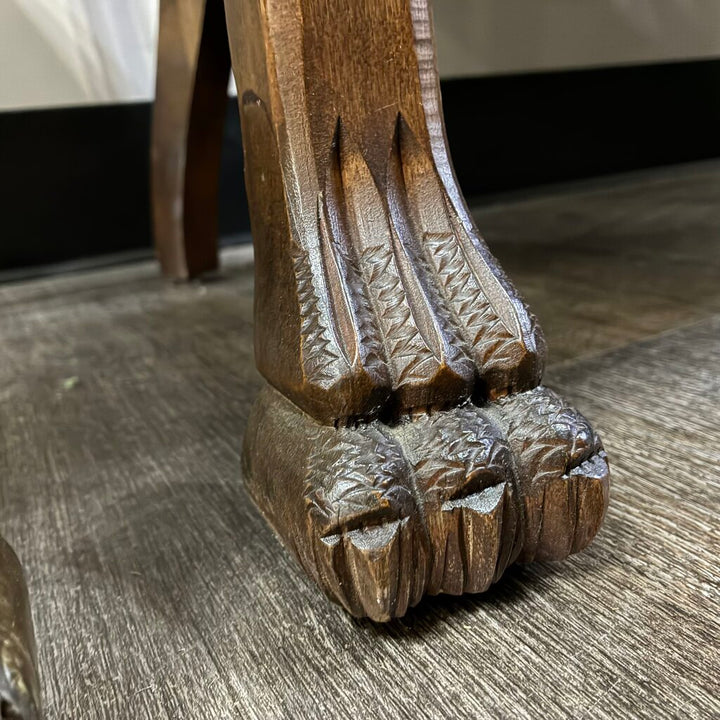 Victorian-style Carved Wood Settee w/ 2 Accent Pillows