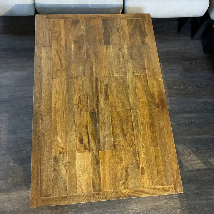 Orig. Price $524 - Rustic Wood & Metal Coffee Table w/ Wheels