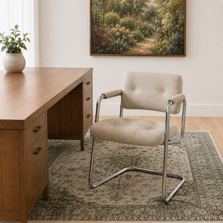 Orig. Price $524 - Steelcase-style Tufted Cantilever Chair