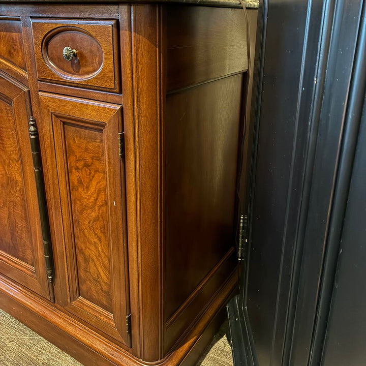 Orig. Price $4,000 - Vintage Wood Buffet w/ Marble Top