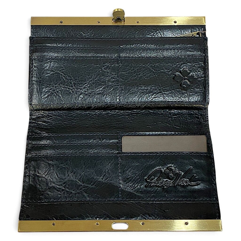 Orig. Price $119 - Printed Leather Clutch Wallet - Fall Tapestry
