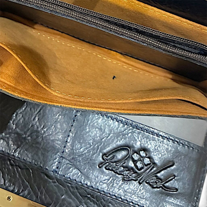 Orig. Price $119 - Printed Leather Clutch Wallet - Fall Tapestry