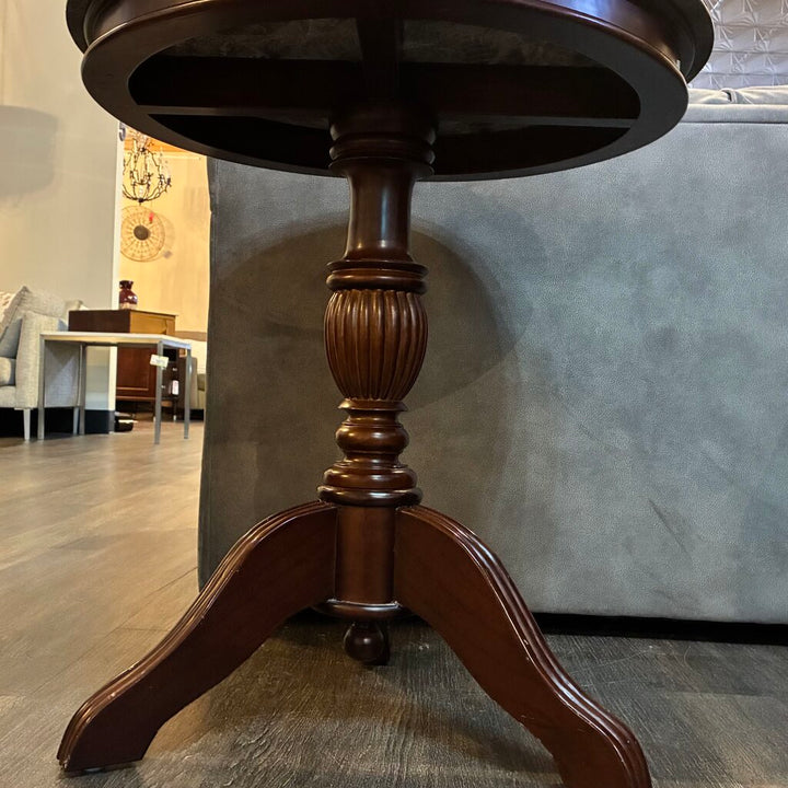 Round Pedestal Accent Table w/ Marble Top