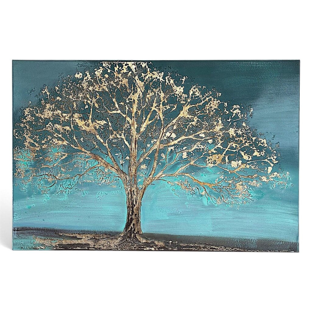 Tree of Life Canvas Textured Glittered