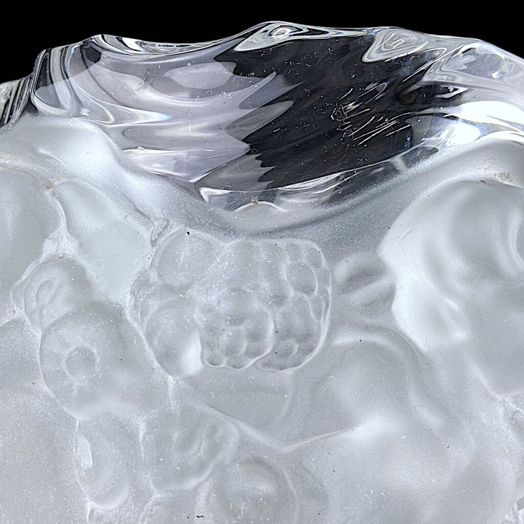 Antique Frosted Cherubim Art Glass Vase