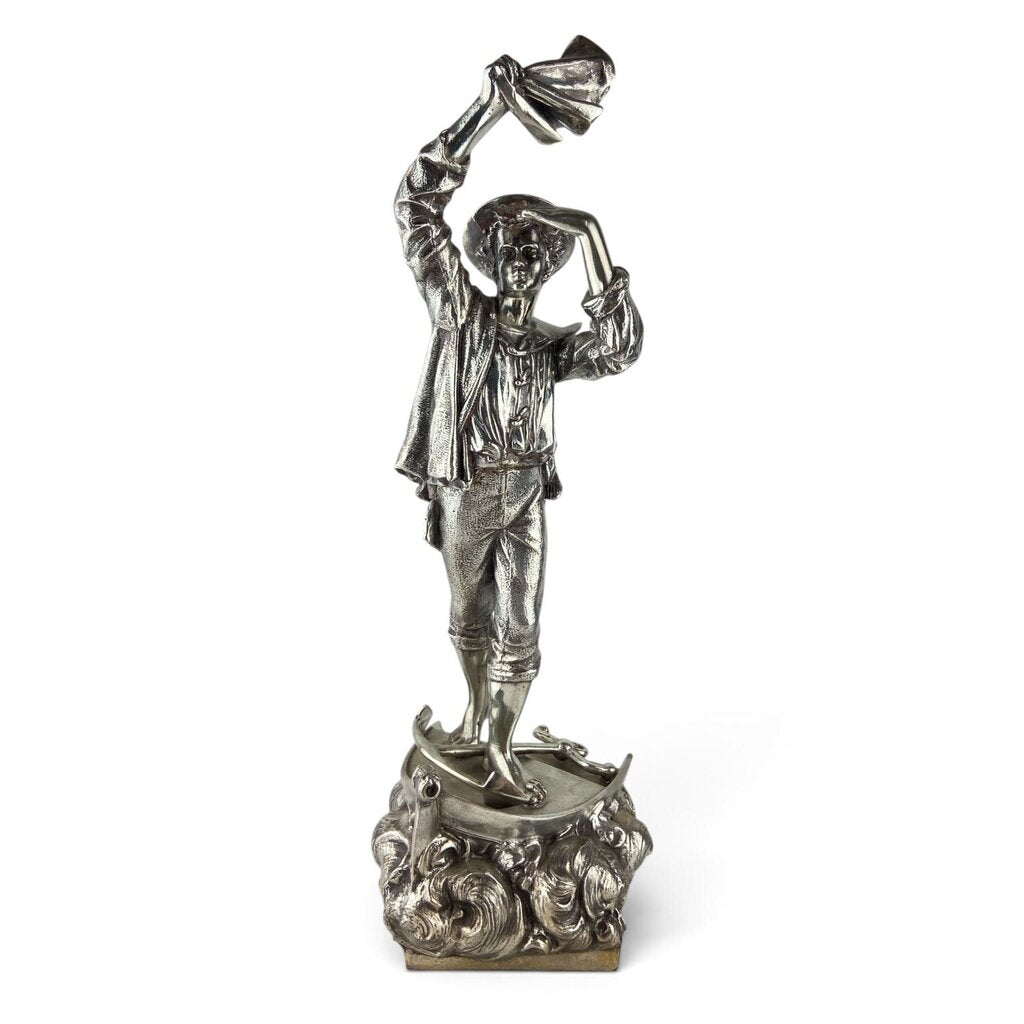 Silvered Cast Pewter Sailor Statue