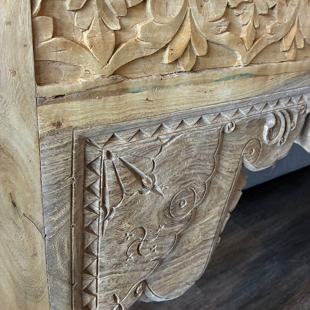 Orig. Price $1,499 - Hand Carved Wood Console Table