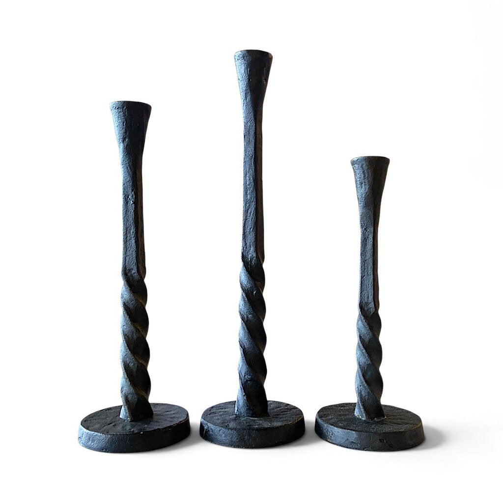 Trio Set of Iron Candlesticks