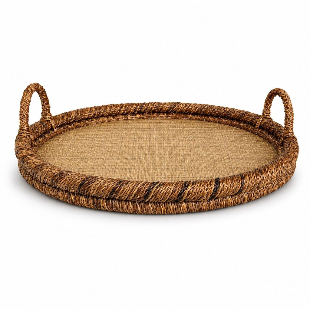 Large Handled Woven Tray
