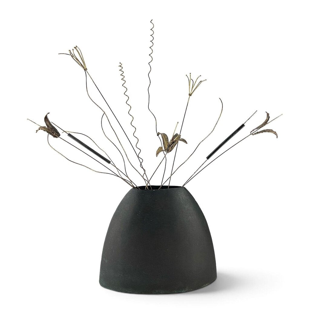 Brass Vase with Brass Flowers