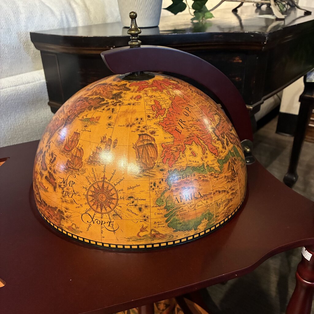 Orig. Price $215 - Novelty Globe Cart Liquor Cabinet w/ Casters