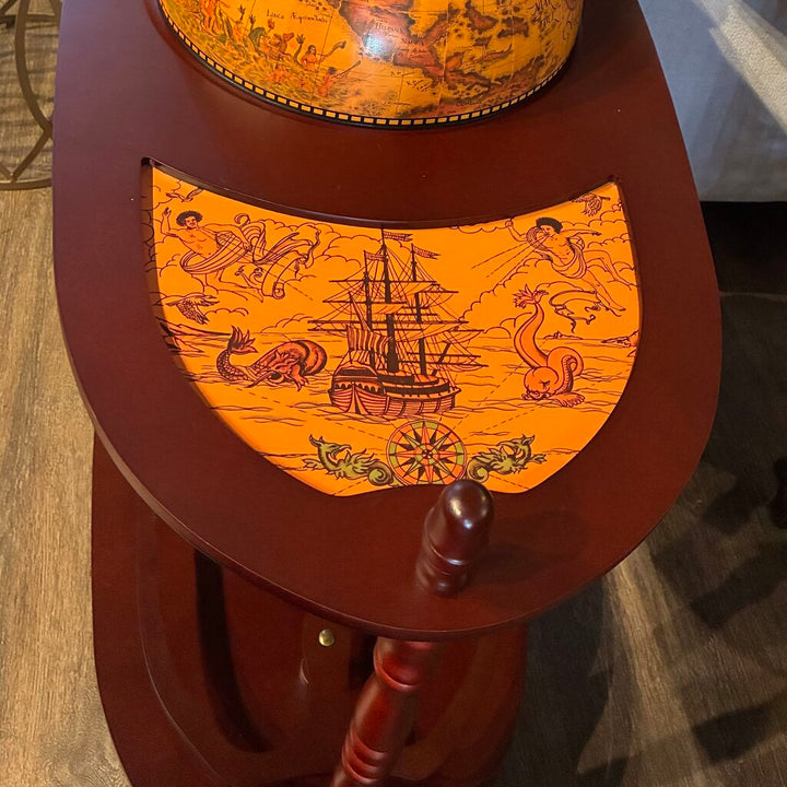 Orig. Price $215 - Novelty Globe Cart Liquor Cabinet w/ Casters