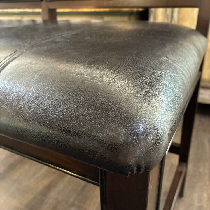 Rectangular Counter Height Table w/ Vegan Leather Bench