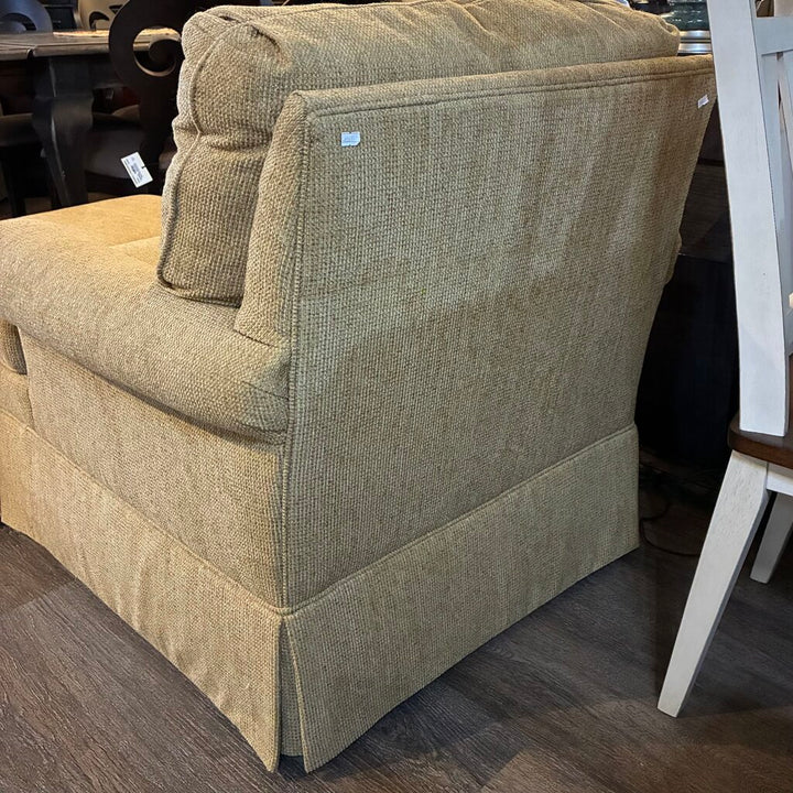 Skirted Rollarm Club Chair w/ Ottoman