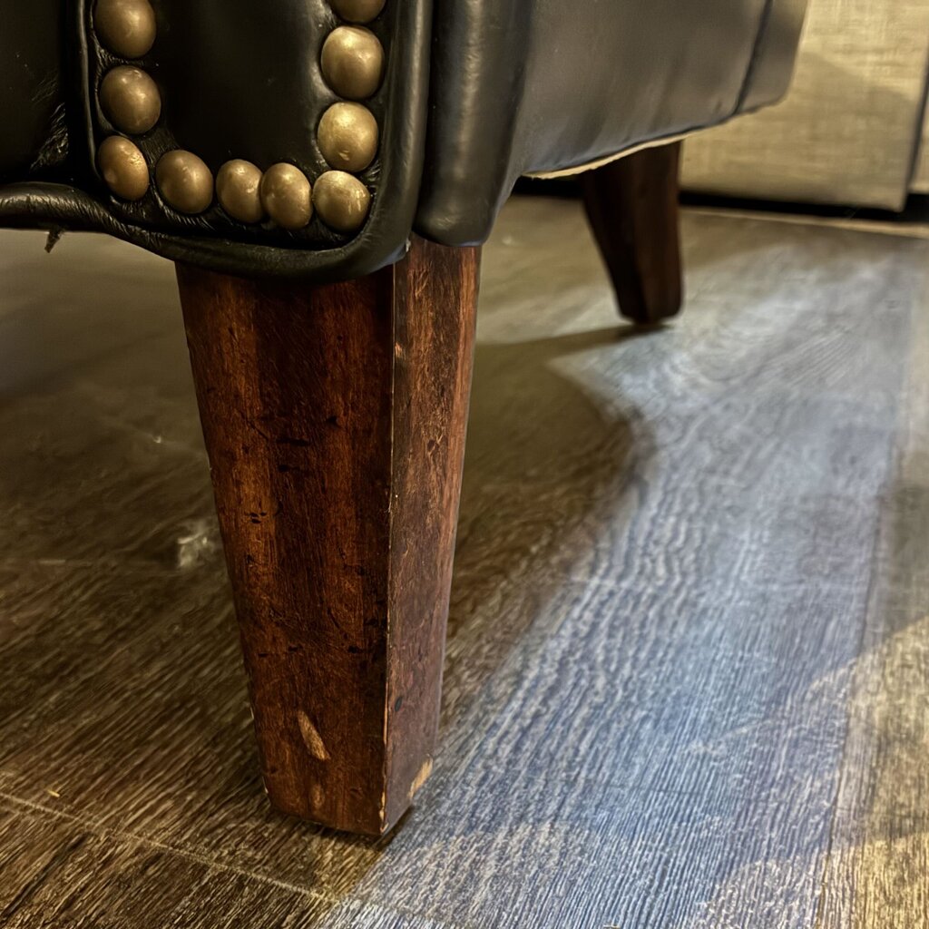 Orig. Price $4,100 - Genuine Leather Loveseat w/ Nailhead Trim