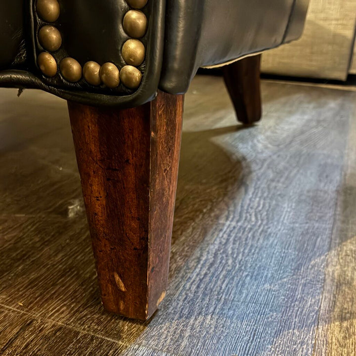 Orig. Price $4,100 - Genuine Leather Loveseat w/ Nailhead Trim