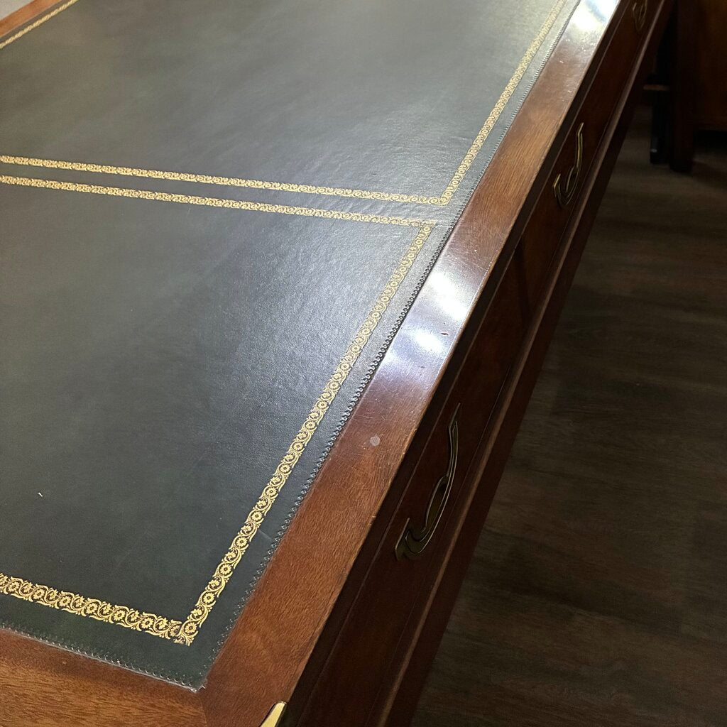 Georgian Collection Executive Desk w/ Leather Inlaid Top