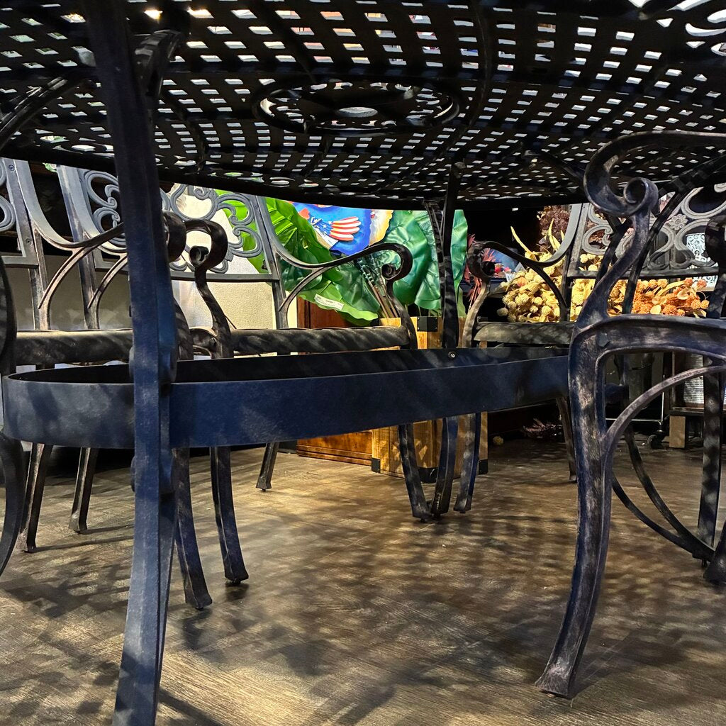 Sanibel Cast Aluminum Patio Table w/ 6 Chairs