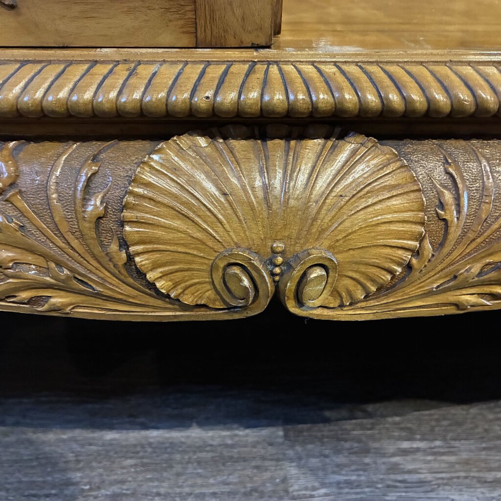 Neoclassical-style Carved Wood Curio Cabinet