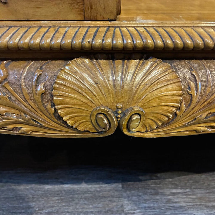 Neoclassical-style Carved Wood Curio Cabinet
