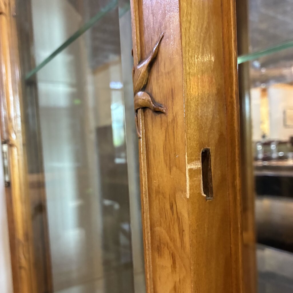 Neoclassical-style Carved Wood Curio Cabinet