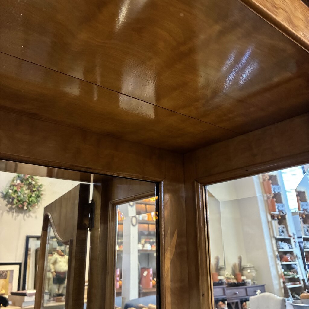 Neoclassical-style Carved Wood Curio Cabinet