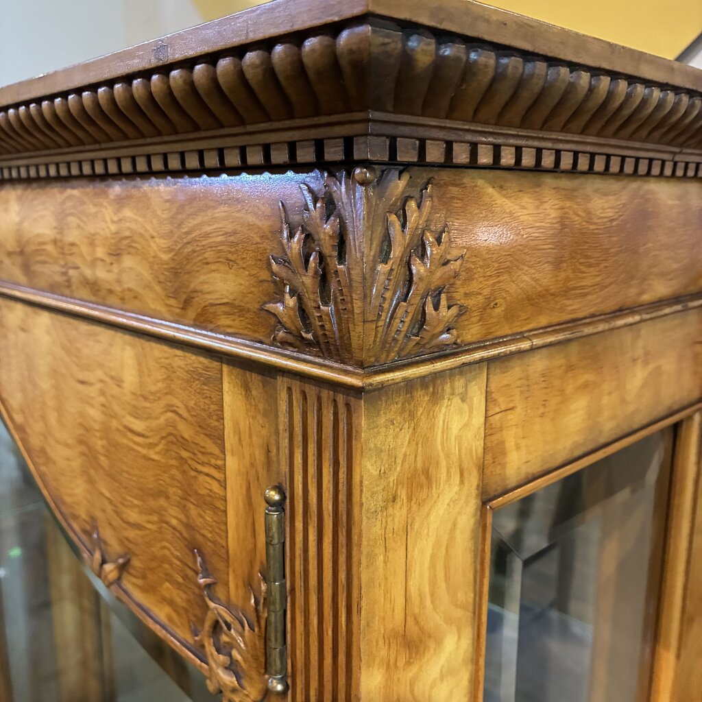 Neoclassical-style Carved Wood Curio Cabinet