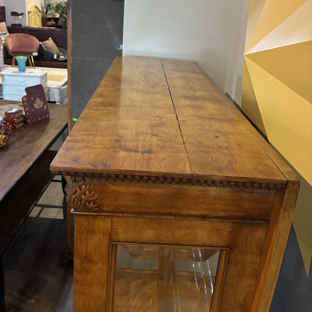 Neoclassical-style Carved Wood Curio Cabinet