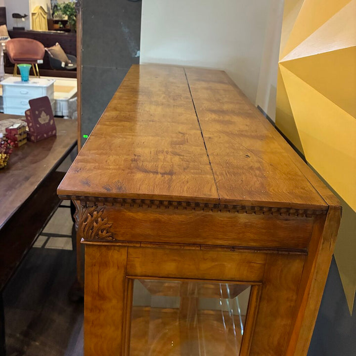 Neoclassical-style Carved Wood Curio Cabinet