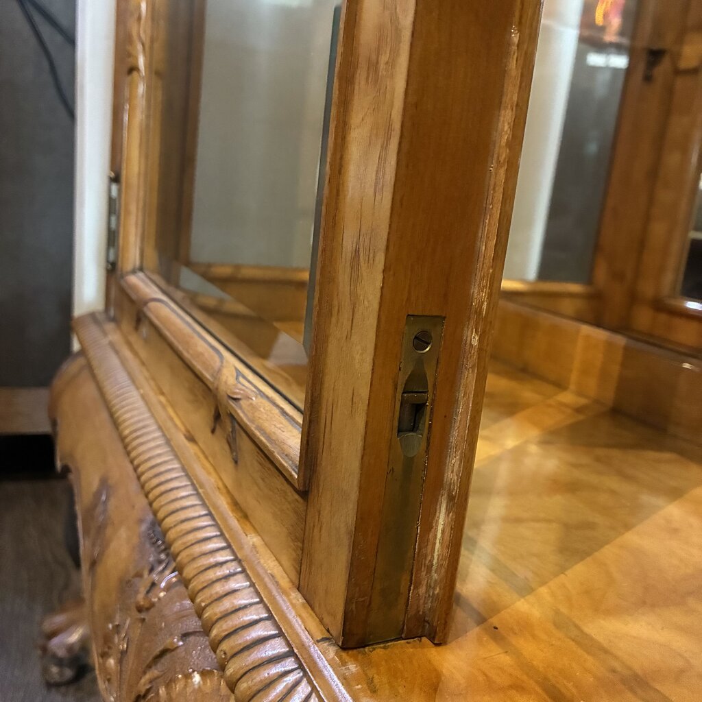 Neoclassical-style Carved Wood Curio Cabinet