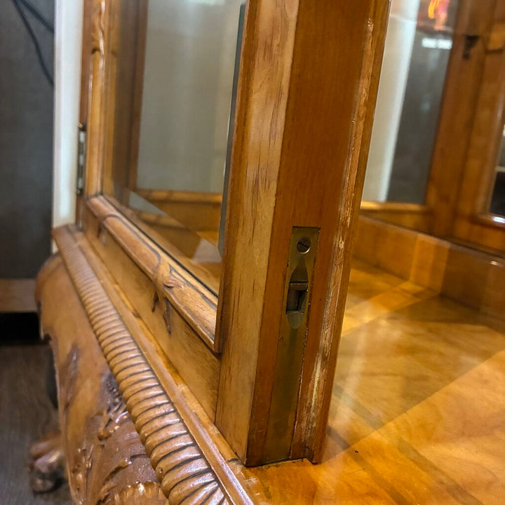 Neoclassical-style Carved Wood Curio Cabinet