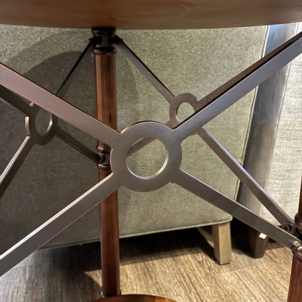 Round Accent Table w/ Granite Inlay