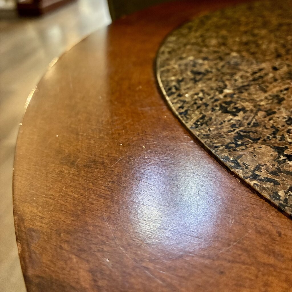 Round Accent Table w/ Granite Inlay