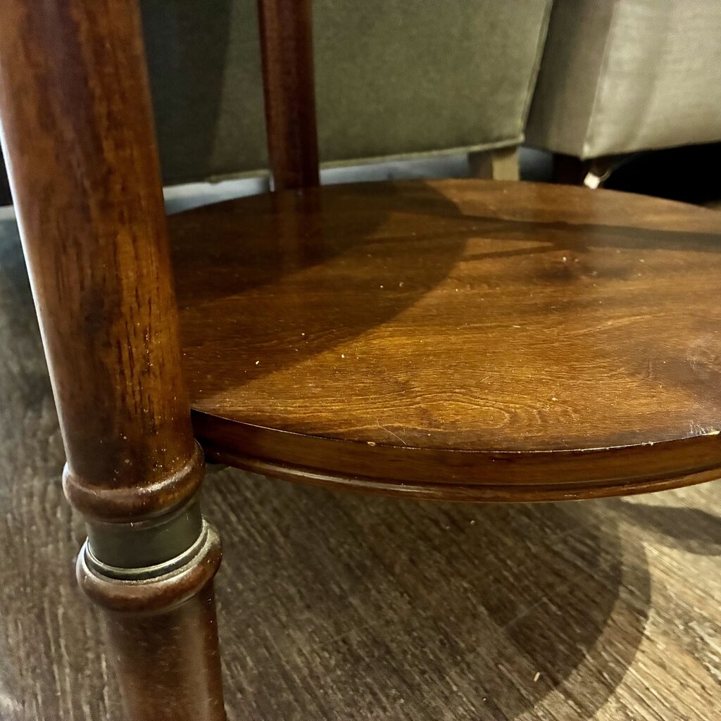 Round Accent Table w/ Granite Inlay