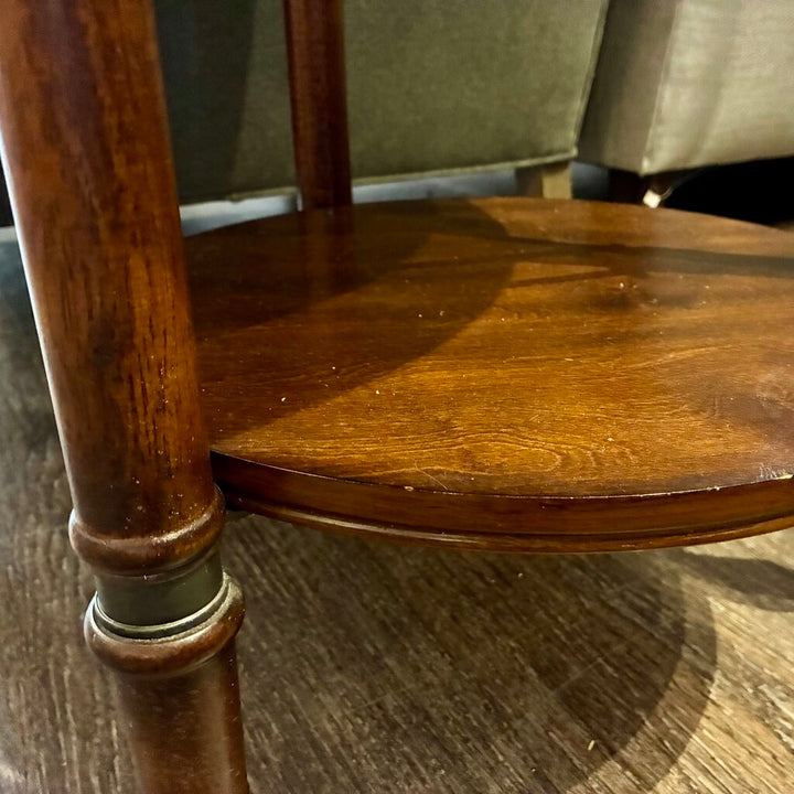 Round Accent Table w/ Granite Inlay