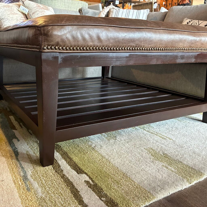 Tufted Leather Ottoman