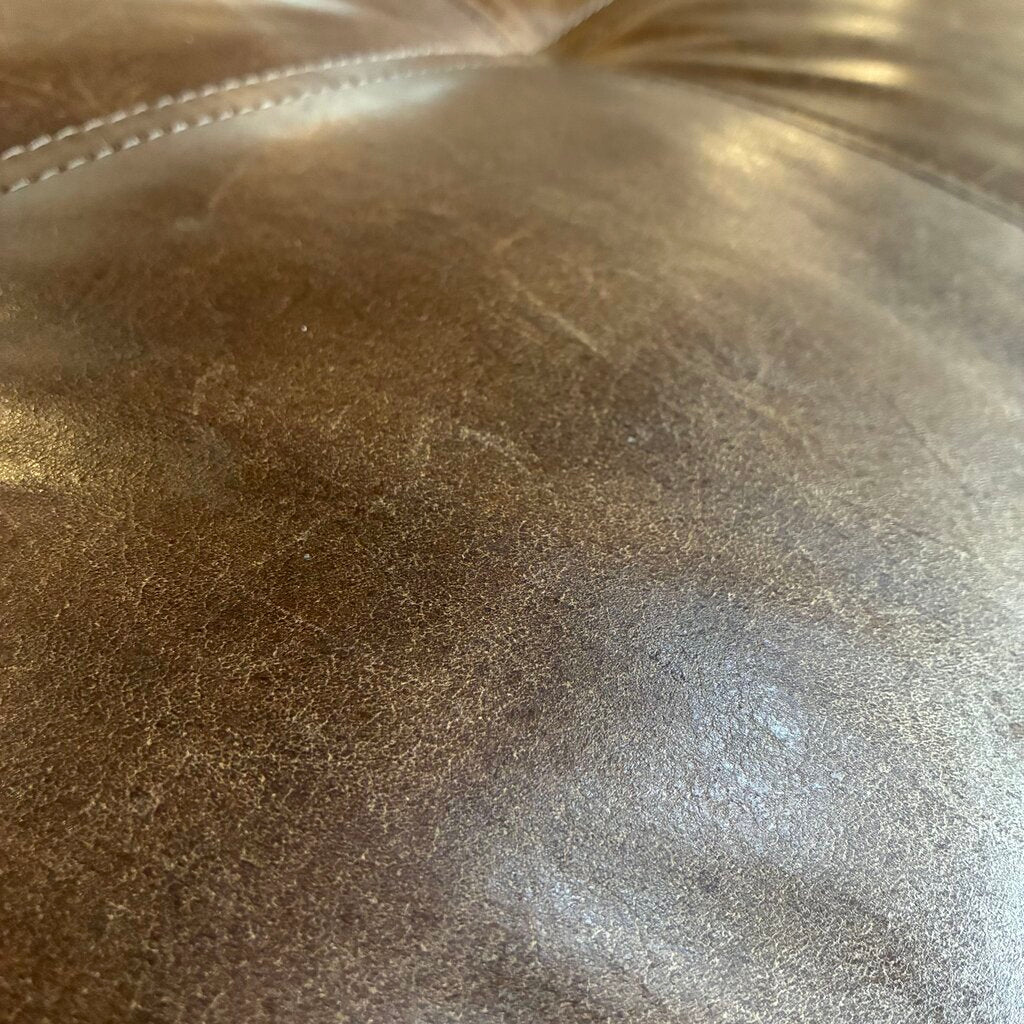 Tufted Leather Ottoman