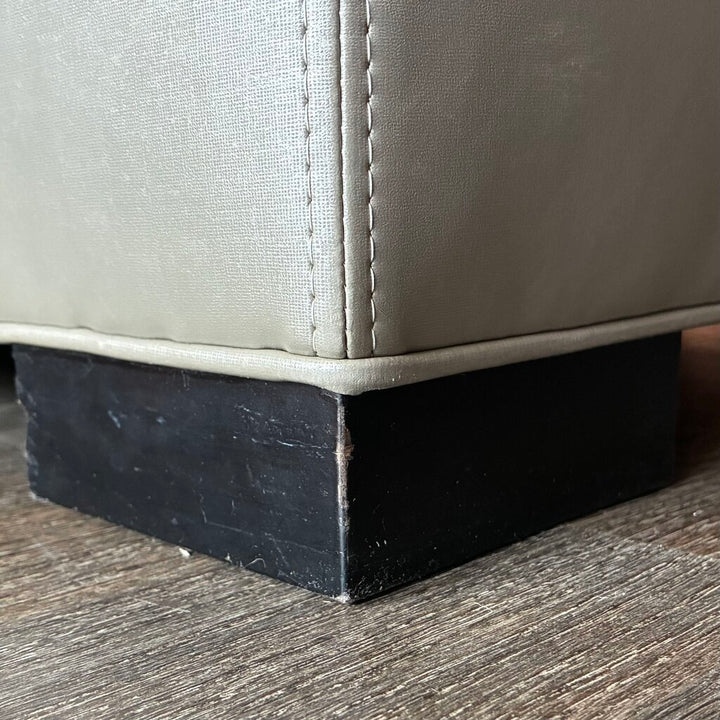 Tufted Vegan Leather Ottoman
