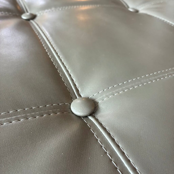 Tufted Vegan Leather Ottoman