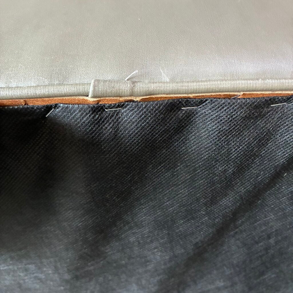 Tufted Vegan Leather Ottoman