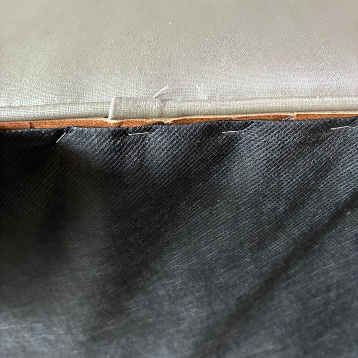 Tufted Vegan Leather Ottoman