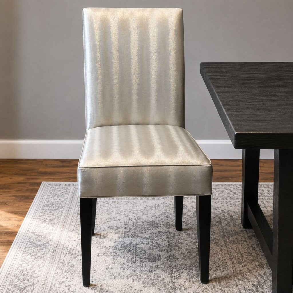 Metallic Upholstered Parsons Chair