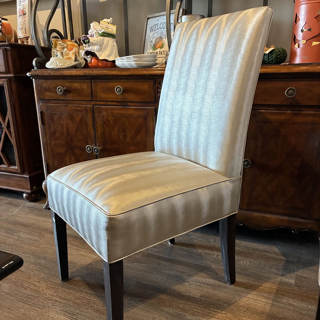 Metallic Upholstered Parsons Chair