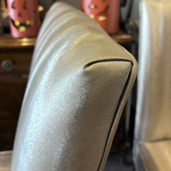 Metallic Upholstered Parsons Chair