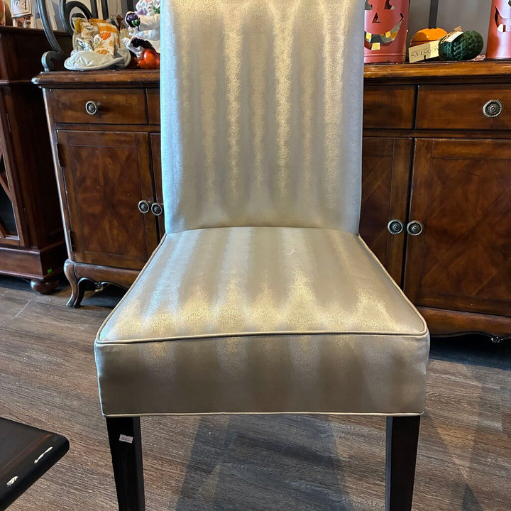 Metallic Upholstered Parsons Chair