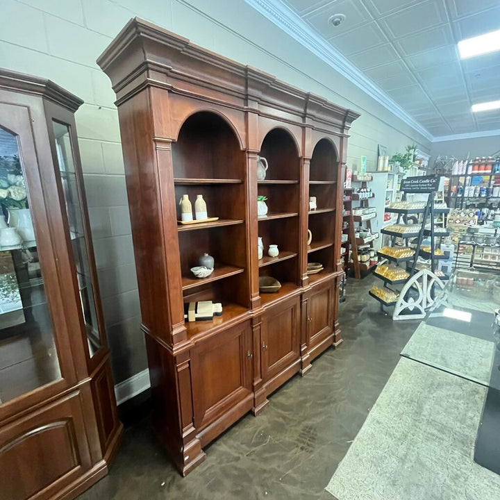 Orig. Price $2,265 - Traditional-style Solid Wood Bookcase w/ L:ight - Working Condition