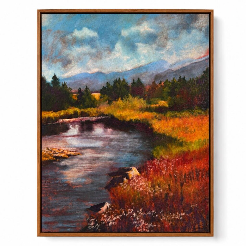 Orig. Price $1500 - "Winding River I" Framed Canvas by Marjorie Cranston