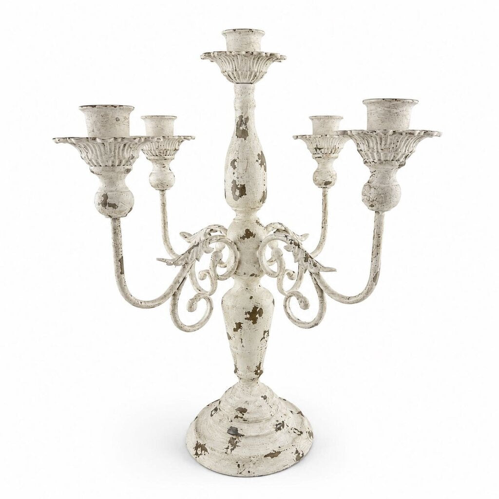 5 Candle Distressed Candelabra