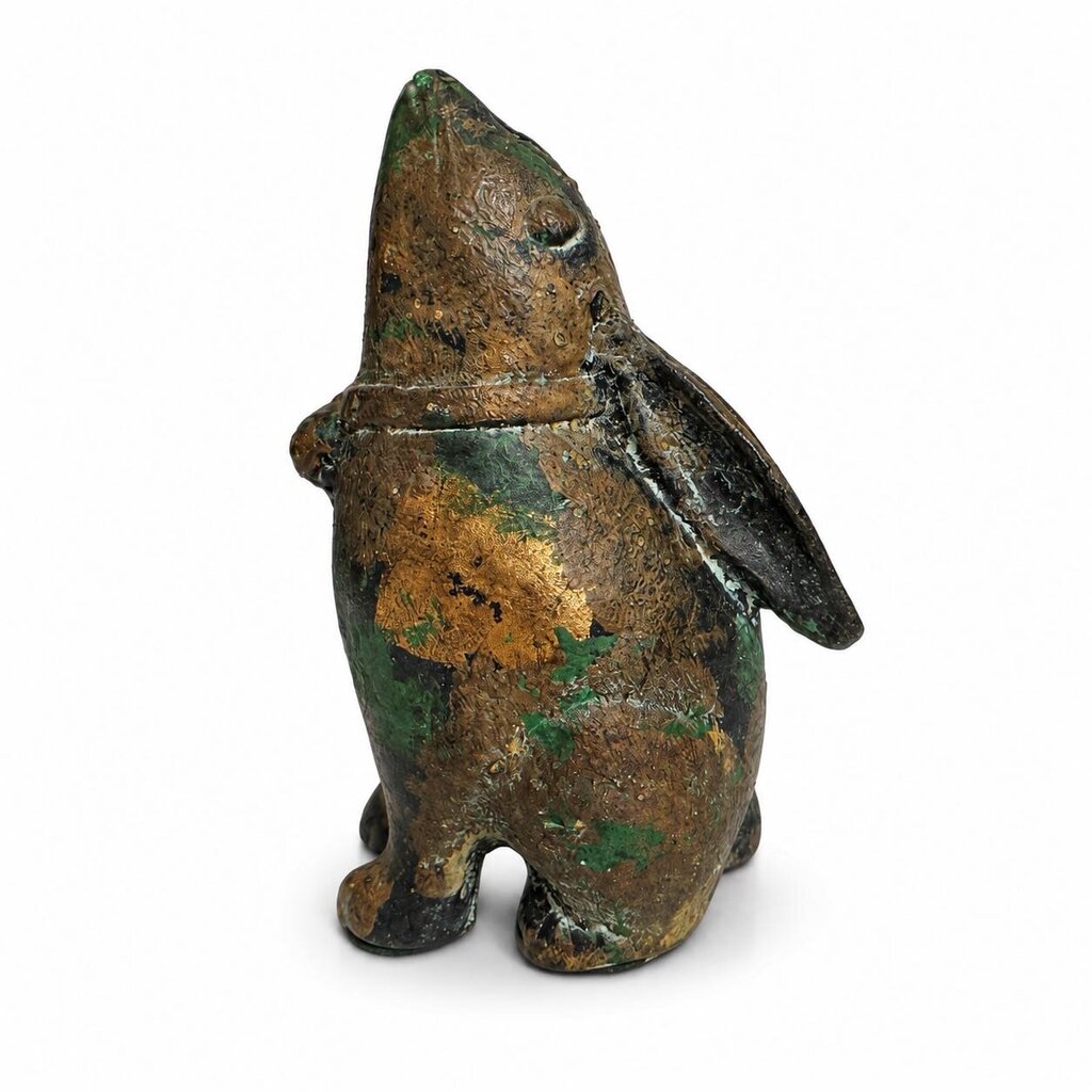 Vintage Cast Iron Moon Facing Bunny